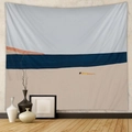 Detailed close-up of a bohemian abstract beach tapestry hanging on a textured wall - Beach Figure (CX0327-3)