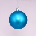 Blue matte Christmas ball ornament with silver cap and hanging string for holiday tree decor - 2cm / Lake Blue Matte (No Cap/String)