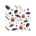 Detail of square Halloween napkins featuring cute ghosts, pumpkins, and bats patterns - Cute Halloween Tissues 20pcs