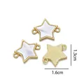 Star-shaped gold plated shell connector for DIY jewelry with 1.6cm x 1.3cm dimensions - Star (Natural Shell)