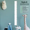 Kinder-Messlatte aus Leinwand mit Holzrahmen und Giraffen-Plüschtier im Kinderzimmer - Stil 8 (Einfaches Weiß) / 21*195cm