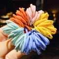 Colorful mini elastic hair bands for kids in orange, pink, yellow, blue, and green - 7# Striped Multicolor Approx 100Pcs