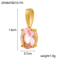 Pink teardrop gemstone pendant in gold-plated stainless steel with 1.6cm height - GP48478D10-FH / Sakura Pink
