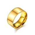 Klassieke brede ring van gepolijst roestvrij staal in een glanzende gouden afwerking - 10mm Goud