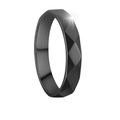 4mm black geometric diamond cut titanium steel ring for couples with multi-angle refraction - US 6 / Black