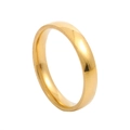 Detailed close-up of a minimalist 2mm gold-plated stainless steel dome ring with polished finish - US 6 / 3mm / Gold