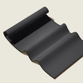 Quick-dry black microfiber beach towel with unique wave texture and soft rolled edges - Solid Black (PE Bag)