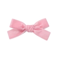 Cute pink velvet bow hair clip for girls with soft texture and classic hand-tied design - Pink (11)