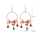 Detailed Christmas wreath earrings with Jingle text, bells, and candy cane charms - Letter Earrings