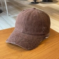 Vintage leopard print baseball cap with distressed details and wide brim in dark brown - One Size / Leopard Vintage Style / Red Brown