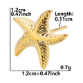 Detailed size measurement of a gold starfish earring made of 304 stainless steel - Bionic Starfish-Gold