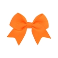 Handmade orange grosgrain ribbon hair clip with double-layer bow for girls - Orange (9)
