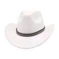 Détail d'un chapeau de cowboy blanc avec ruban orné de strass et de rivets argentés - Taille unique / Blanc (Strass)