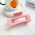 Modern matte pink rectangular hollow hair claw clip for elegant styling - 10.5cm / Dusty Pink