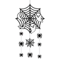 Halloween Türhänger mit schwarzem Glitzer-Spinnennetz und weißen Geist-Anhängern - 1 Stück Türbehang (Halloween-Thema)