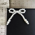 Handmade white faux pearl bow ornament for DIY fashion accessories and headwear - 46-Bow Beige (No Brooch)