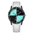Yazole quartz watch for women with mint green and black checkered dial and white strap - Black Cyan Dial White Strap