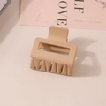 Rectangle matte beige hair claw clip with a minimalist geometric design for thick hair - Bulk/5cm / Apricot