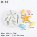 Stampo in silicone con stelle marine e conchiglie per decorazione di torte a tema mare - Stile 3 Grigio 15-56