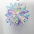 Boule de Noël en PVC holographique aux reflets irisés violets et bleus brillants - Boule de Fleurs Irisée de 9 Pouces