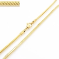 18K gold plated stainless steel square snake chain necklace with lobster clasp - 2mm Gold Square Snake Chain