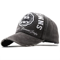 Cappellino da baseball vintage in cotone lavato con ricamo a stella e visiera - Taglia unica / Grigio