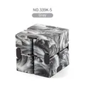 Grey marble texture infinity cube stress relief toy with matte finish design - Gray
