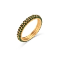 Elegant gold eternity ring featuring round green emerald-style cubic zirconia stones - US 6 / Gold - Green Zirconia
