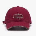 Gewaschene bordeauxrote Baseballkappe mit Bctl-Stickerei und Camouflage-Schirm - Rot (24A122)