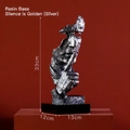 Silver Silence is Gold sculpture with resin base for office and home desk decoration - Silence Is Gold (Silver) - Resin Base