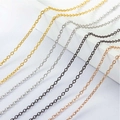 Close-up of 2mm stainless steel O-chains in gold, silver, black, and rose gold finishes - 45+5cm / Black