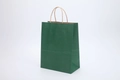 Vertical green kraft paper bag with brown twisted rope handles for gift packaging - Medium Vertical 21*11*27cm / Dark Green