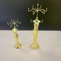 Golden female silhouette jewelry display stands in two sizes for necklace storage - Gilded Gold Mannequin - Small