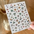 Détail des stickers à ongles vintage JO-1179 avec motifs de roses et marguerites - Style Rose et Marguerite Vintage (JO-1179)