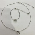 Set di gioielli in argento con collana e bracciale con ciondolo a cuore e lettera A - Stile Lettera A (A5522)