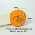 Ρεαλιστικό παιχνίδι μπισκότο PVC 6cm με σπειροειδή υφή και διακόσμηση καρυδιού - Καρύδι
