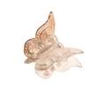 Mini amber translucent butterfly hair claw clip with gradient resin texture - Dark Coffee