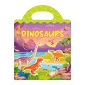 Reusable dinosaur theme sticker book for kids with colorful prehistoric scene and handle - New Dinosaur Style