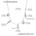 Zilveren roestvrijstalen ketting met oceaanbedeltjes schelp zeepaardje en zirkoon octopus - DIY Hanger Ketting Volledige Set / 42+5cm / Staalkleur