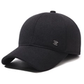 Berretto da baseball in lana nera da uomo con logo Z metallico e fodera in pile - Regolabile / Nero