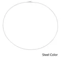 Minimalist silver steel round snake chain necklace for women in a polished finish - 1mm Steel Color 70cm