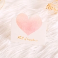 White card featuring a pink watercolor heart and golden Full of Happiness text - Full of Happiness (Orange)