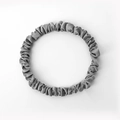 Elegant 100% mulberry silk scrunchie in premium grey finish with natural silk luster - 1cm/19 Momme / Water Grey