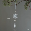 Acrylic snowflake pendant with white pearl bead and crystal teardrop for Christmas tree - Snowflake String Style C