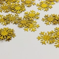 Golden glitter snowflake confetti for Christmas party decorations and DIY crafts - Gold Glitter Snowflake Confetti