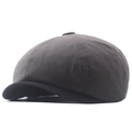 Berretto vintage da uomo anziano in grigio a quadri con visiera nera, stile retrò chic - Stile Texture Fine Grigio Marrone / caffè