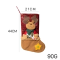 Large knitted Christmas stocking with 3D elk doll and size dimensions of 21x44cm - Star Elk Christmas Stocking
