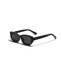 Vintage narrow rectangular tortoiseshell sunglasses with thick frames and dark lenses - Tortoise Tea Lens