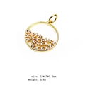 Golden circular pendant with micro-set clear zircons, size 15x17x1.5mm and weight 0.8g - Style 5