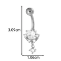 Silver micro-paved cubic zirconia water drop belly button ring in medical steel - Surrounded Heart - Silver (0198-10#银)